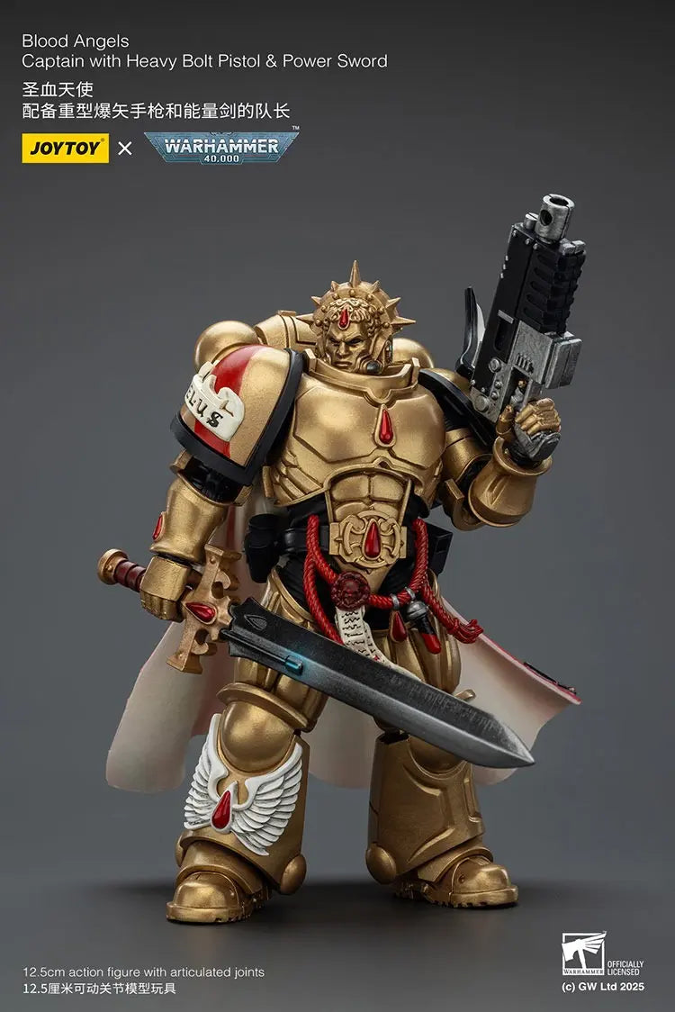 JOYTOY - Blood Angels Captain with Heavy Bolt Pistol & Power Sword JT01772 (Licensed)