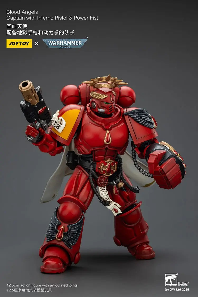 JOYTOY - Blood Angels Captain with Inferno Pistol & Power Fist JT01796 (Licensed)