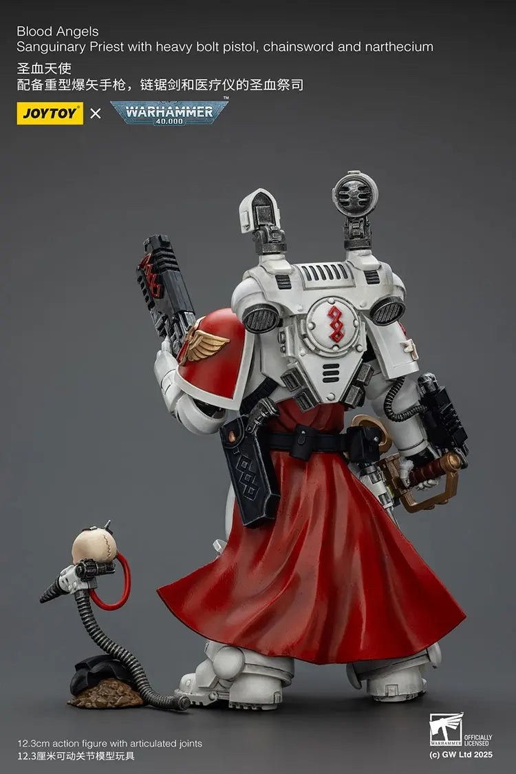 JOYTOY - Blood Angels Sanguinary Priest with heavy bolt pistol, chainsword and narthecium (Licensed)