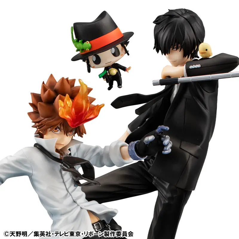 MegaHouse - G.E.M. Series Reborn! Tsunayoshi Sawada & Kyoya Hibari & Reborn Set Complete Figure (Licensed)