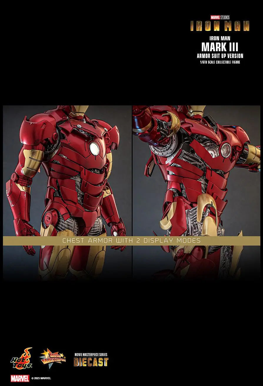 Hottoys - Iron Man Mark III (Armor Suit Up Version) 1/6th scale Collectible Figure MMS825D72 (Licensed)