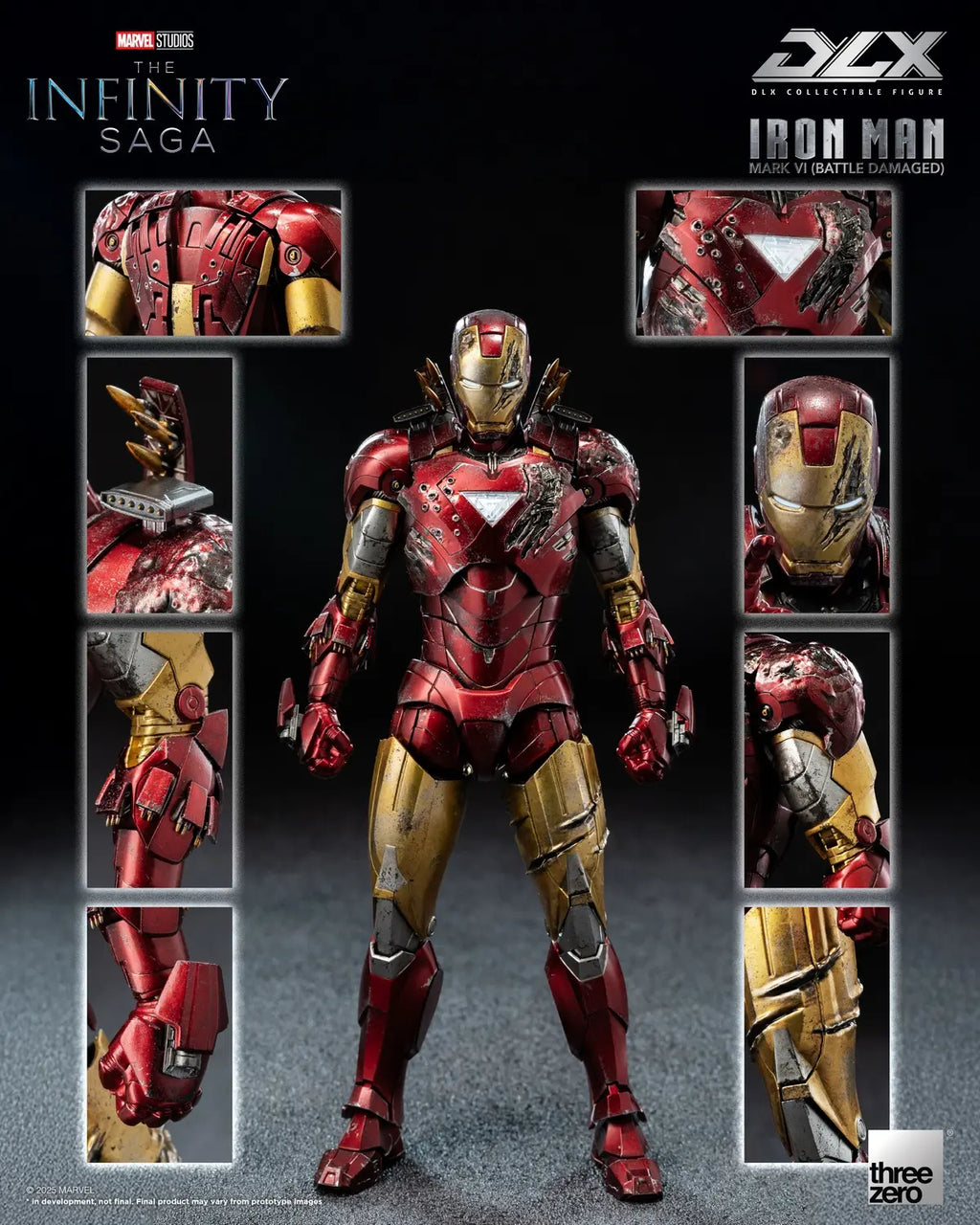 Threezero - Marvel Studios: The Infinity Saga DLX Iron Man Mark 6 Battle Damaged Version 3Z09180C0 (Licensed)