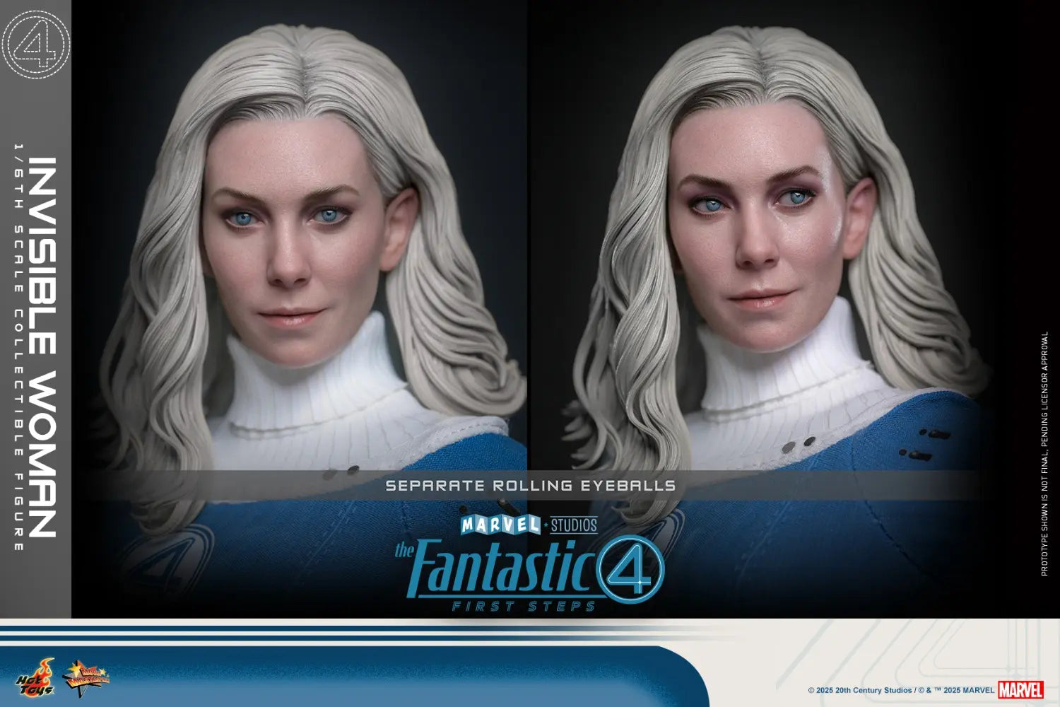 Hottoys - The Fantastic Four: First Steps Invisible Woman and H.E.R.B.I.E. 1/6th scale Collectible Figure Set MMS823 MMS824 (Licensed)