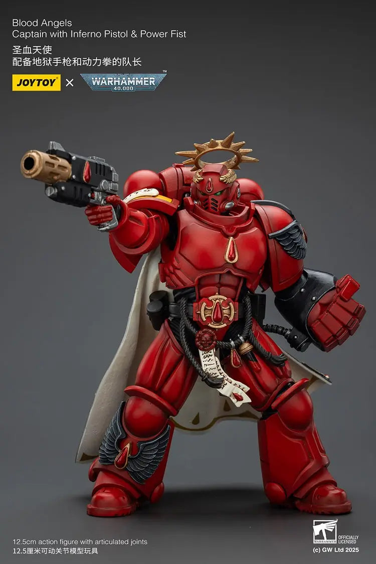JOYTOY - Blood Angels Captain with Inferno Pistol & Power Fist JT01796 (Licensed)