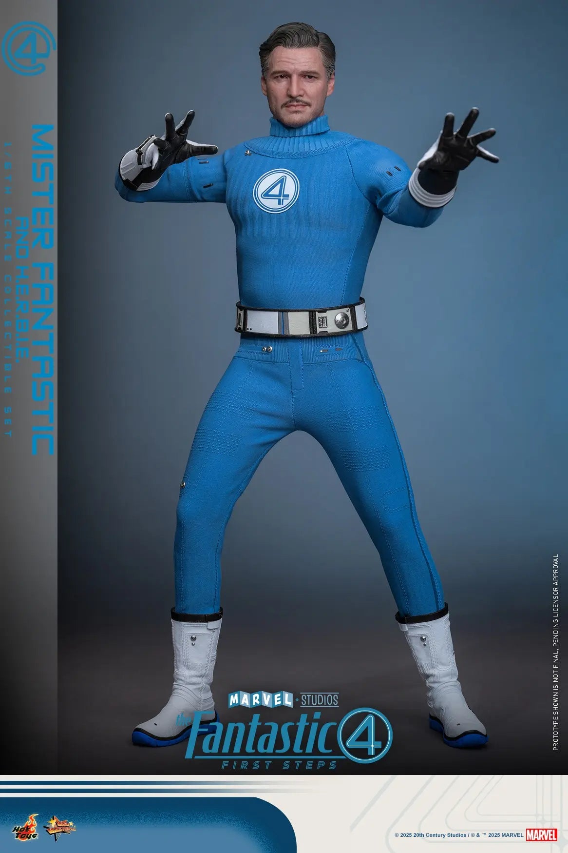 Hottoys - The Fantastic Four: First Steps Mister Fantastic and H.E.R.B.I.E. 1/6th scale Collectible Figure Set MMS821 MMS822 (Licensed)