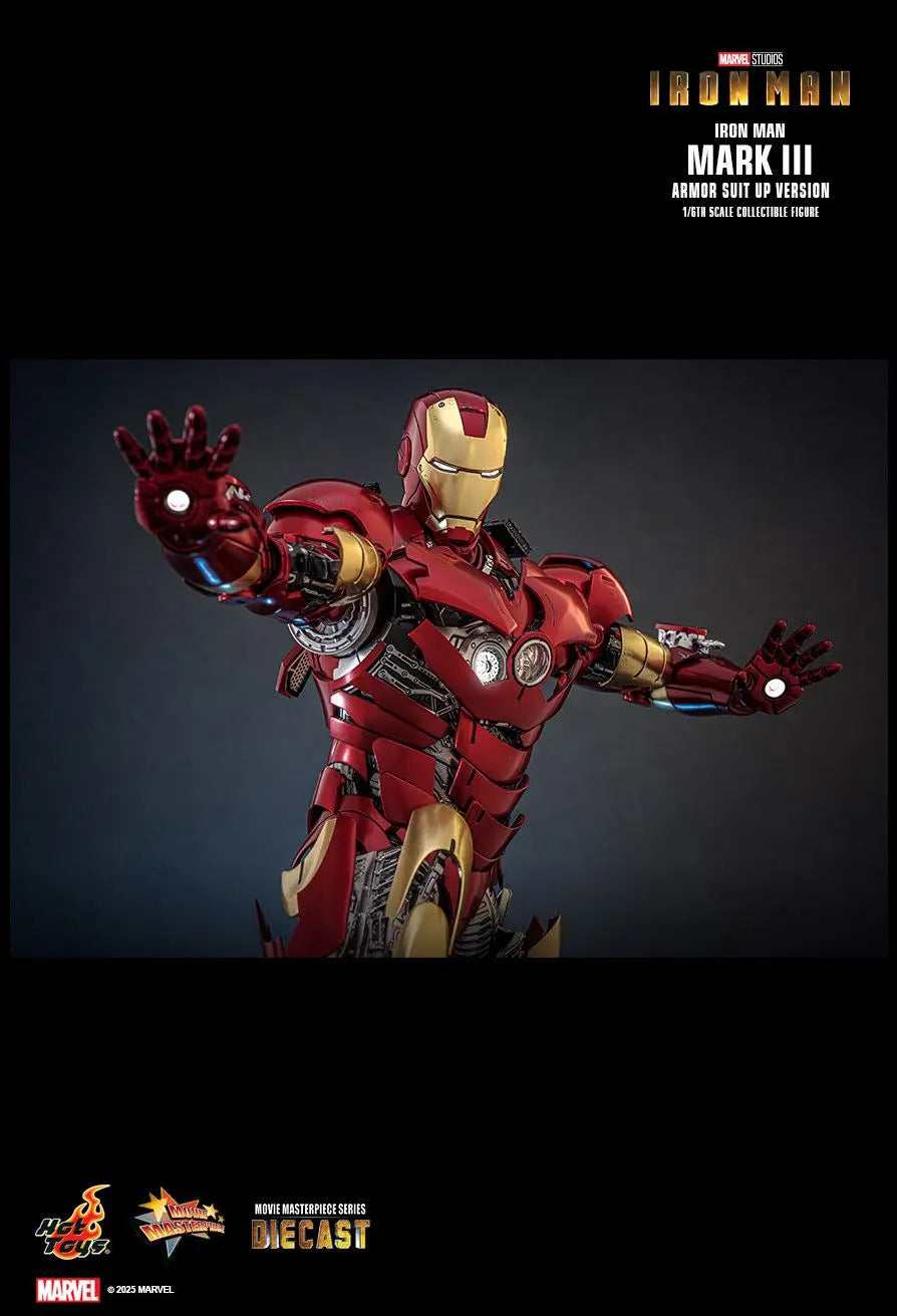 Hottoys - Iron Man Mark III (Armor Suit Up Version) 1/6th scale Collectible Figure MMS825D72 (Licensed)