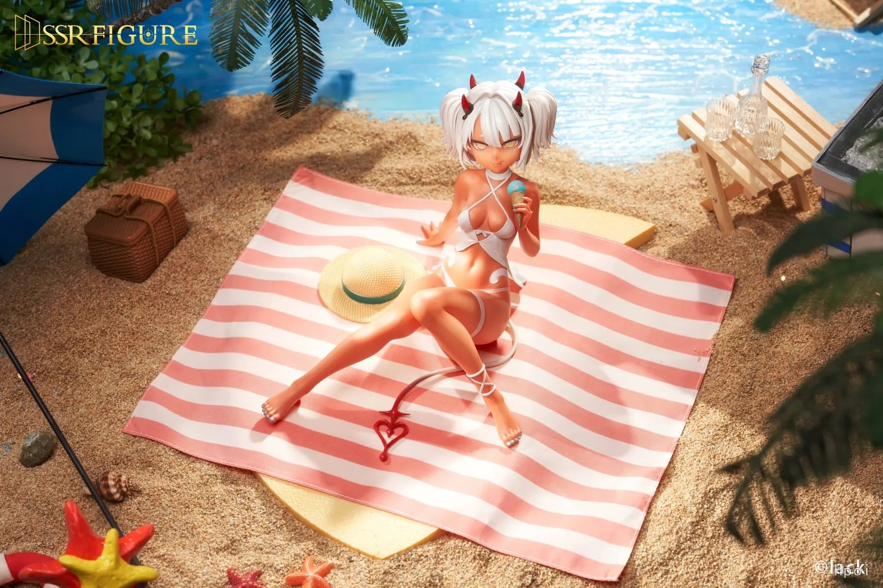 SSR FIGURE - Original SSR Figure Caffeine-chan & Dark Elf Dancer Summer Ver. (Licensed)