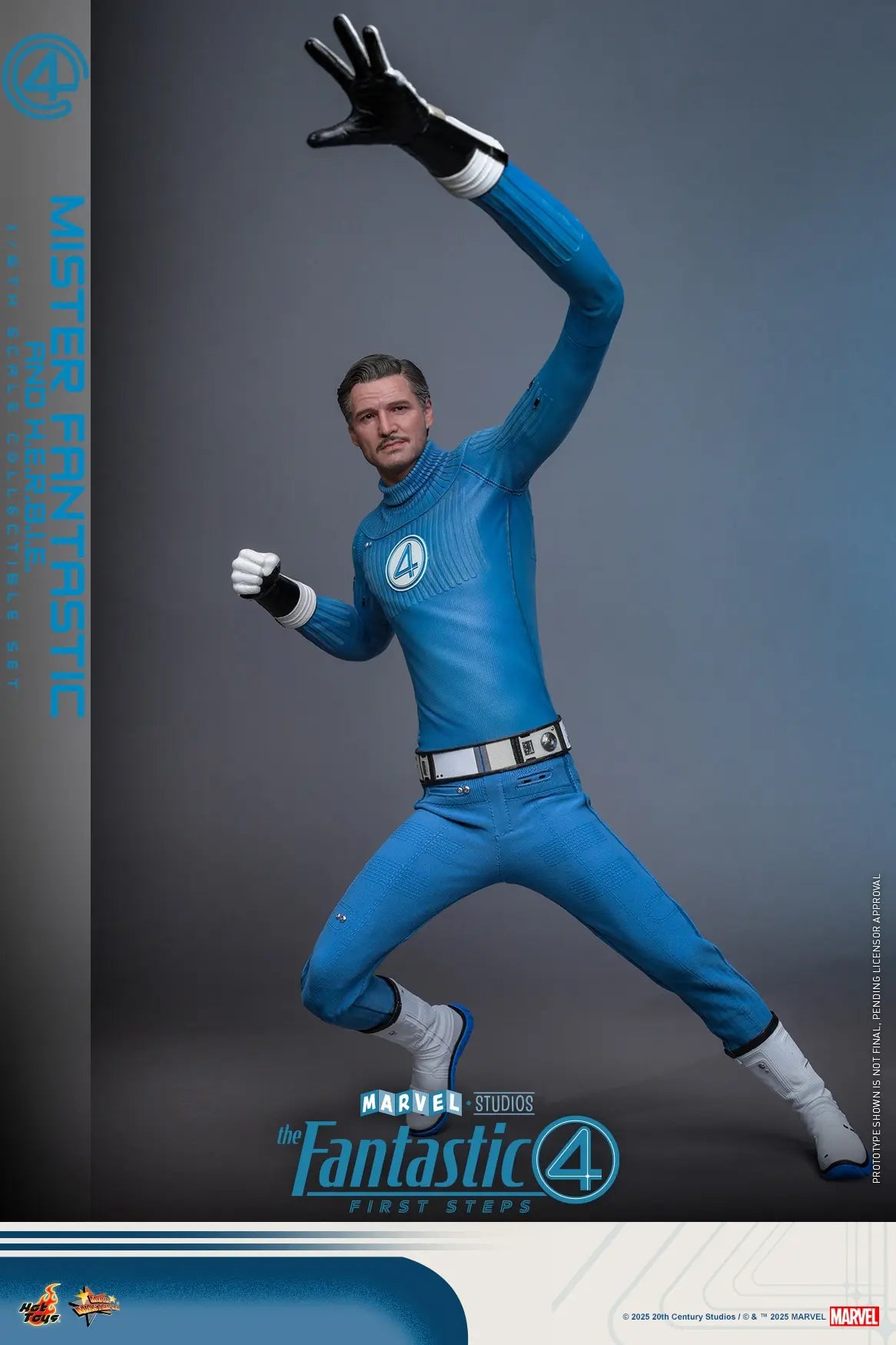 Hottoys - The Fantastic Four: First Steps Mister Fantastic and H.E.R.B.I.E. 1/6th scale Collectible Figure Set MMS821 MMS822 (Licensed)