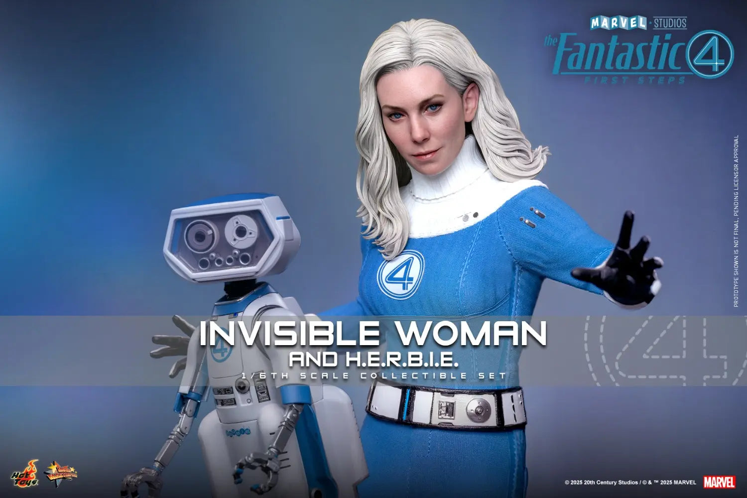 Hottoys - The Fantastic Four: First Steps Invisible Woman and H.E.R.B.I.E. 1/6th scale Collectible Figure Set MMS823 MMS824 (Licensed)