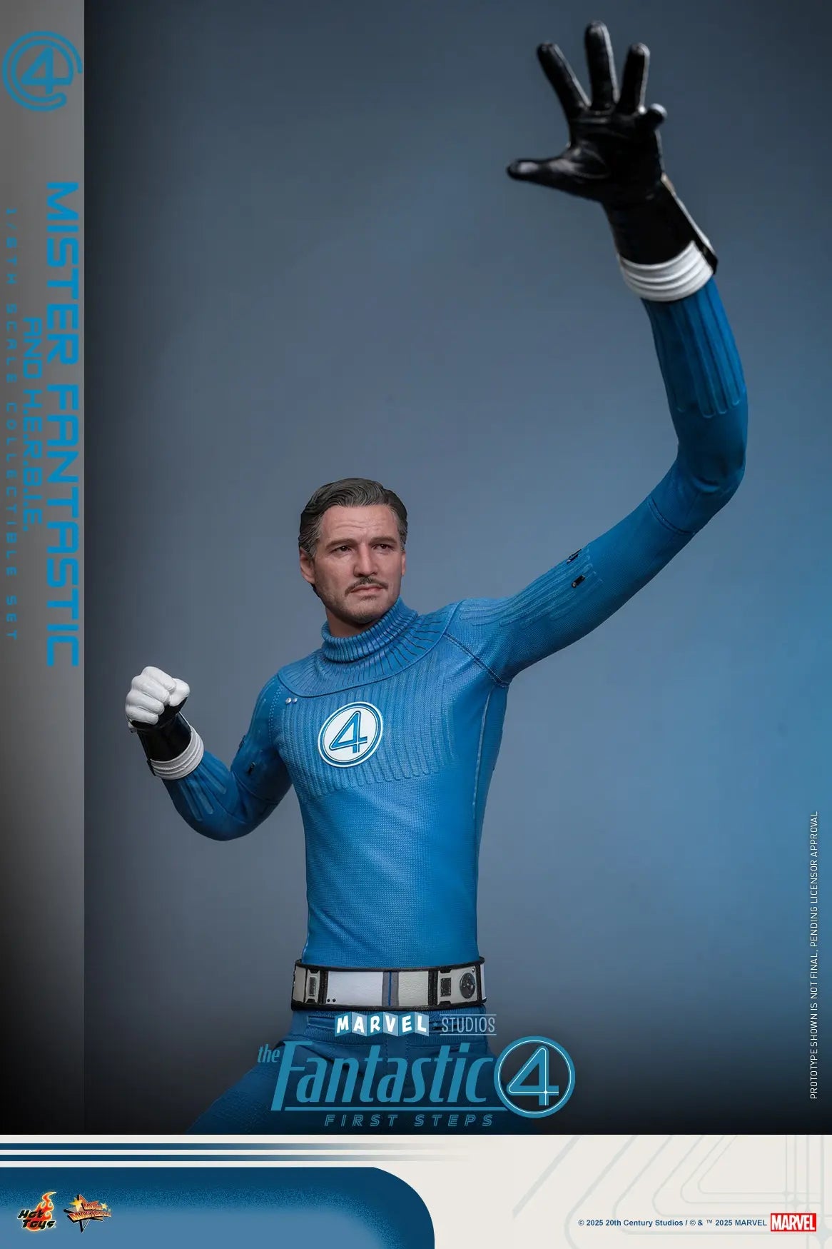 Hottoys - The Fantastic Four: First Steps Mister Fantastic and H.E.R.B.I.E. 1/6th scale Collectible Figure Set MMS821 MMS822 (Licensed)
