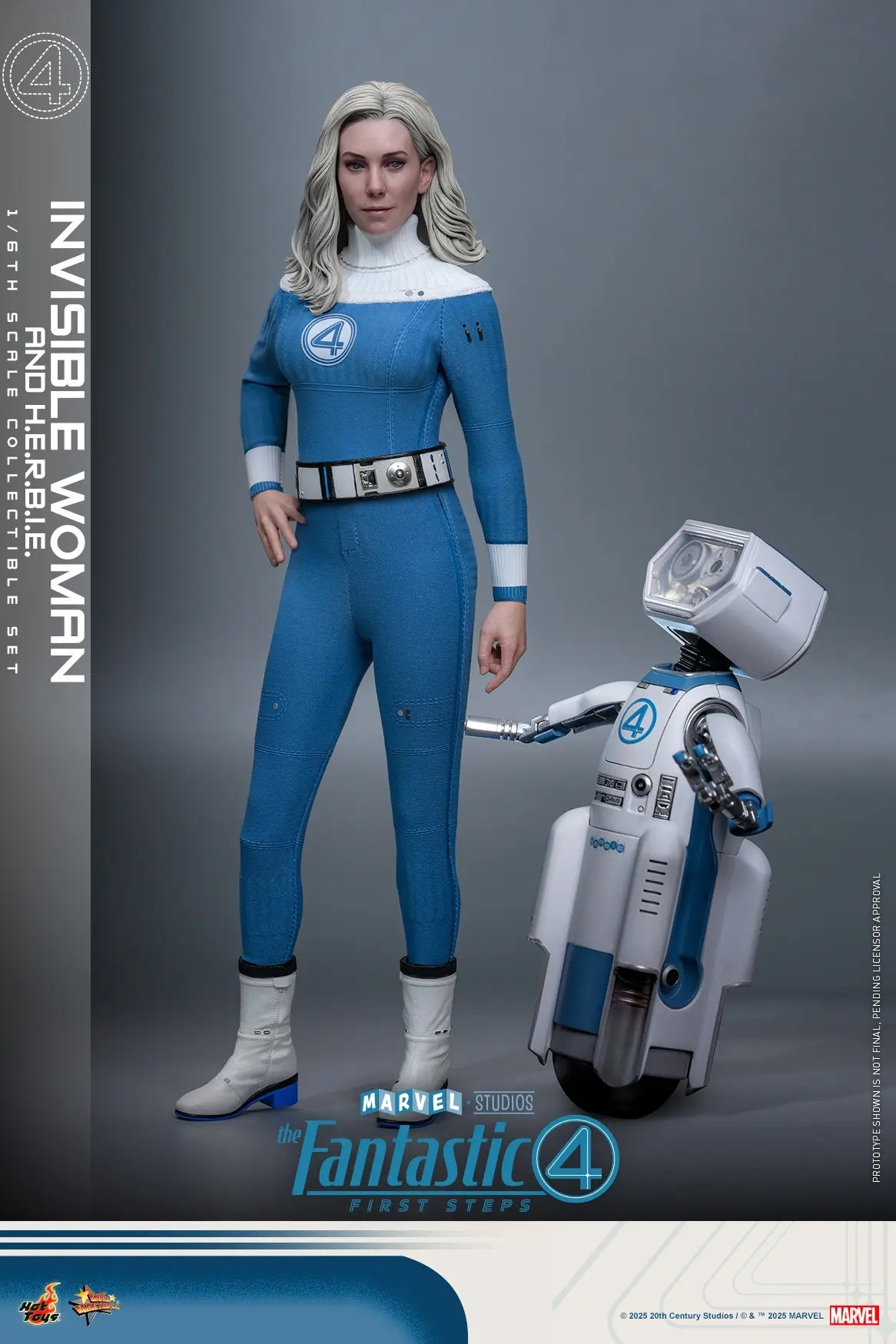 Hottoys - The Fantastic Four: First Steps Invisible Woman and H.E.R.B.I.E. 1/6th scale Collectible Figure Set MMS823 MMS824 (Licensed)