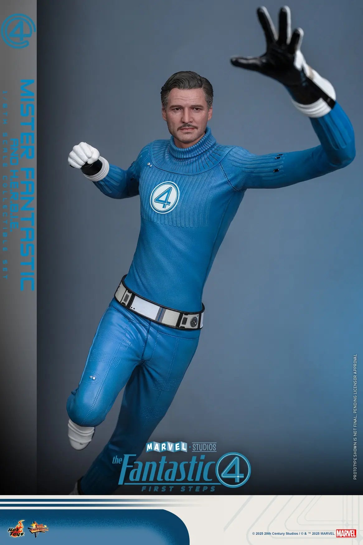 Hottoys - The Fantastic Four: First Steps Mister Fantastic and H.E.R.B.I.E. 1/6th scale Collectible Figure Set MMS821 MMS822 (Licensed)