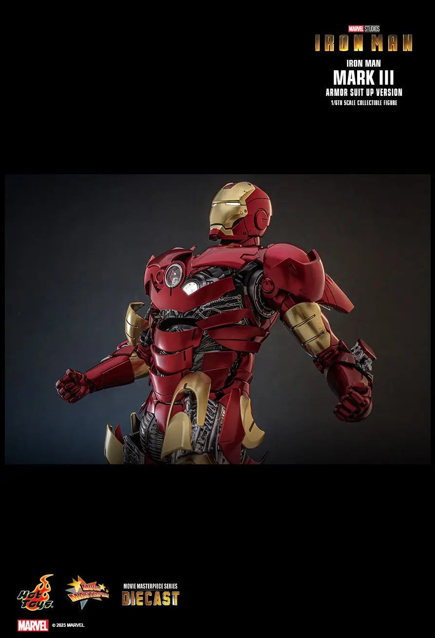 Hottoys - Iron Man Mark III (Armor Suit Up Version) 1/6th scale Collectible Figure MMS825D72 (Licensed)