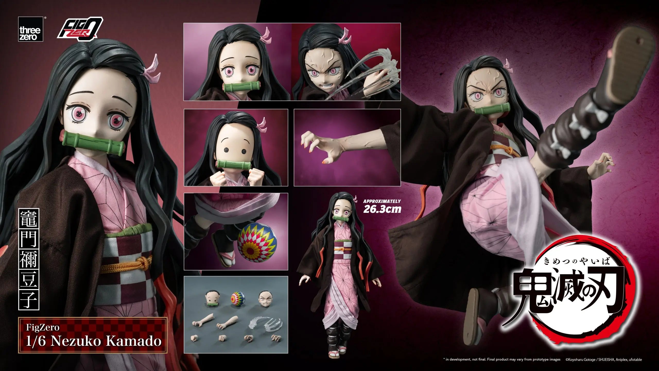 Threezero - Demon Slayer: Kimetsu no Yaiba FigZero 1/6 Nezuko Kamado 3Z06680W0 (Licensed)