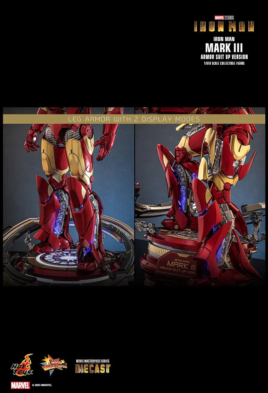 Hottoys - Iron Man Mark III (Armor Suit Up Version) 1/6th scale Collectible Figure MMS825D72 (Licensed)