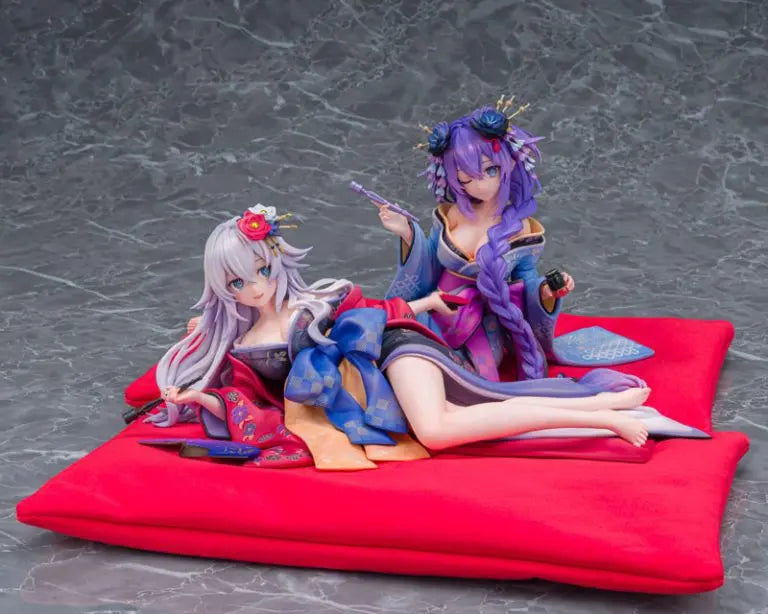 KADOKAWA - "Neptunia x SENRAN KAGURA: Ninja Wars" Purple Heart / Black Heart Kimono Ver. Dual Figure Set 1/7 Complete Figure (Licensed)