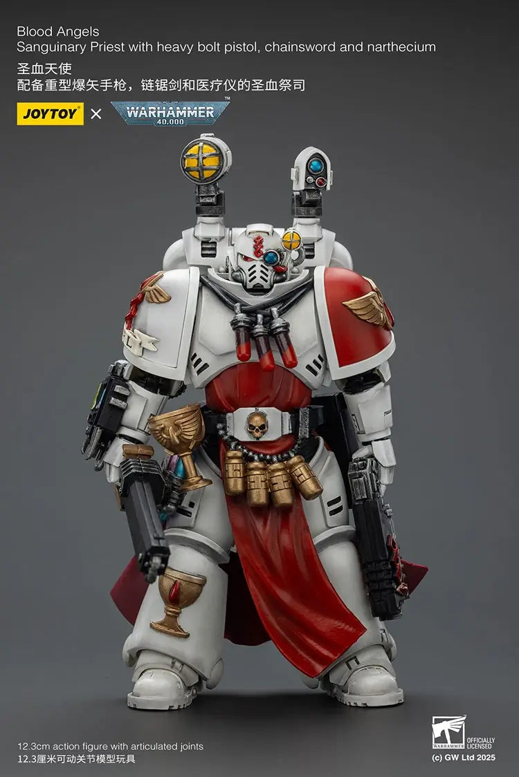 JOYTOY - Blood Angels Sanguinary Priest with heavy bolt pistol, chainsword and narthecium (Licensed)