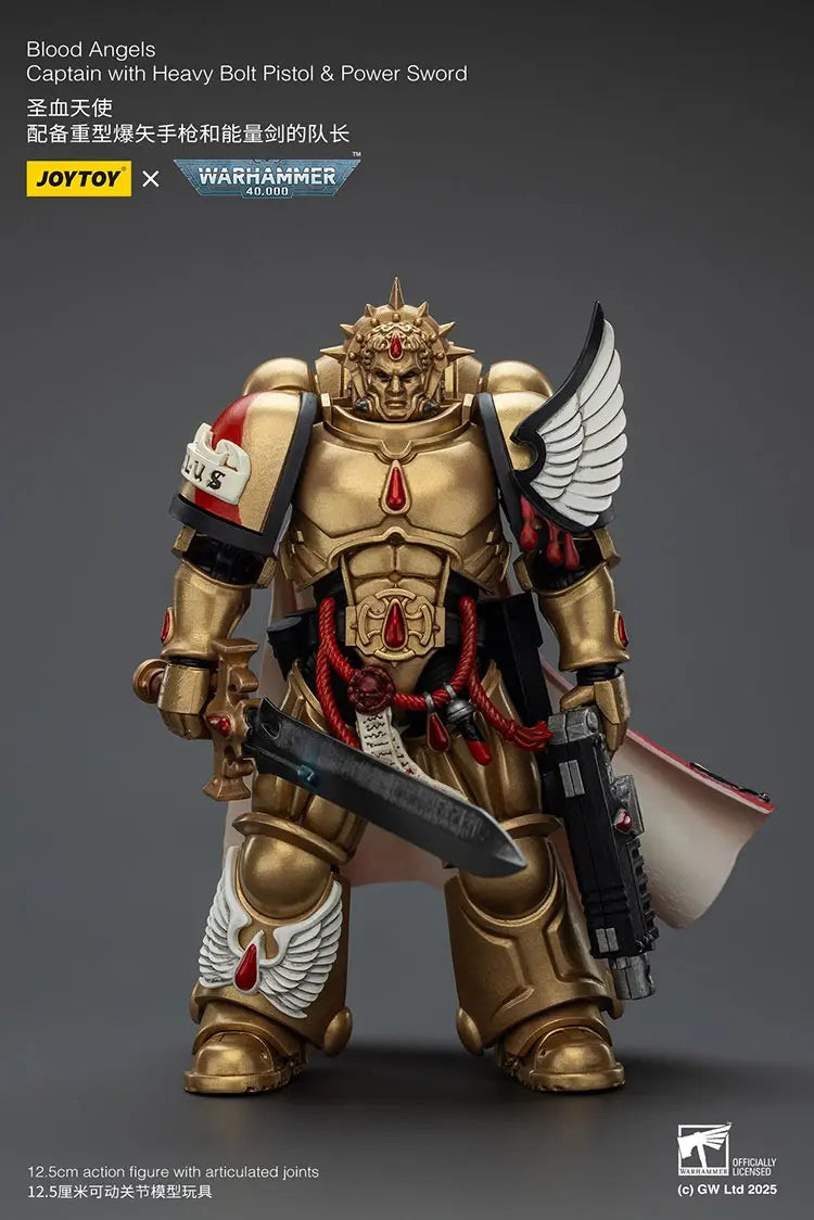 JOYTOY - Blood Angels Captain with Heavy Bolt Pistol & Power Sword JT01772 (Licensed)
