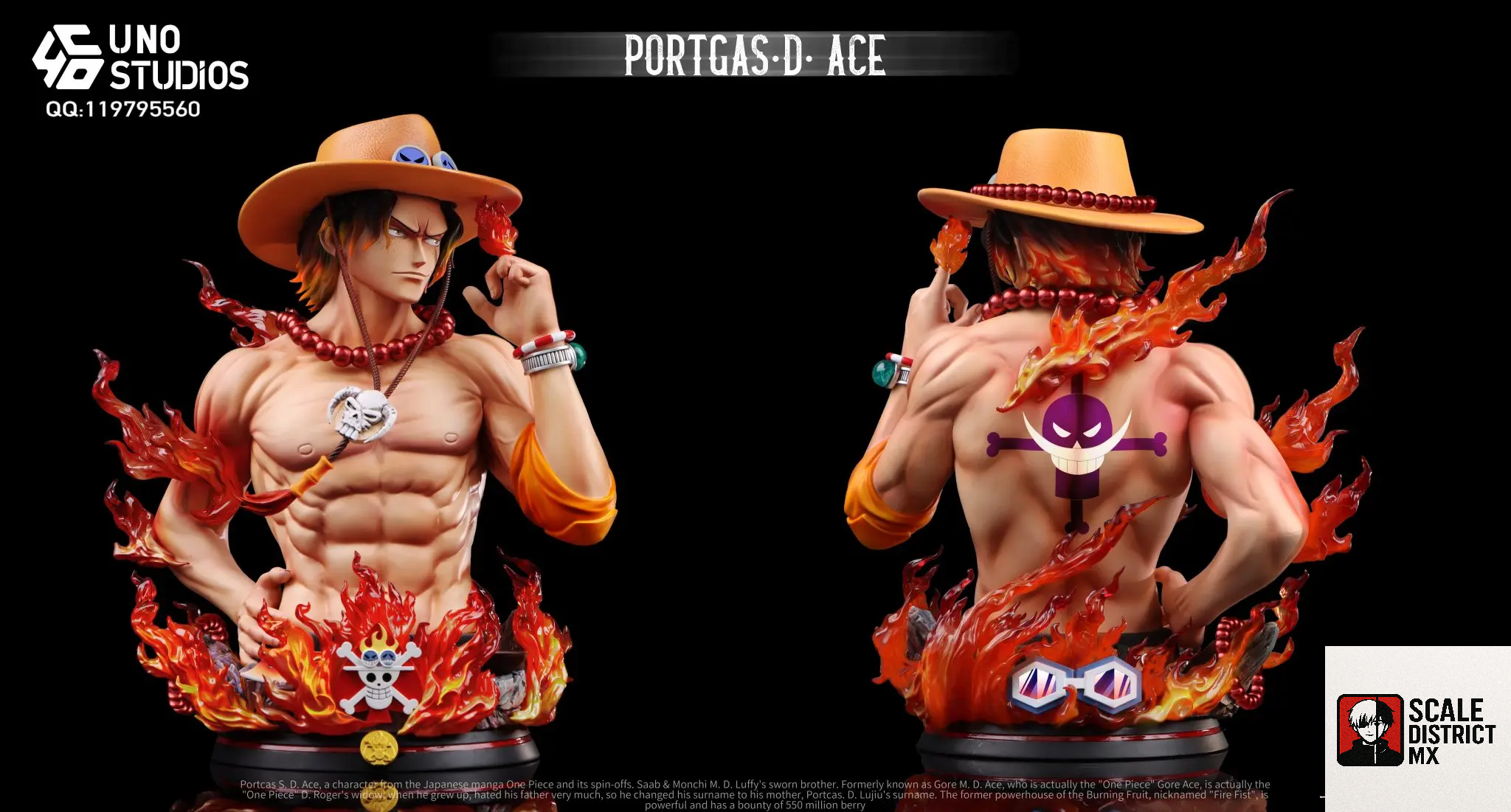 UNO Studio - One Piece 1/4 Portgas D. Ace Bust