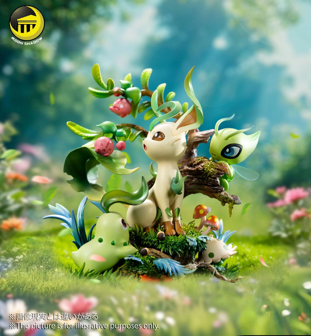MoonShadow Studio - Pokémon Nature Series Leafeon & Celebi & Chikorita & Shroomish & Cherubi Natural Scene