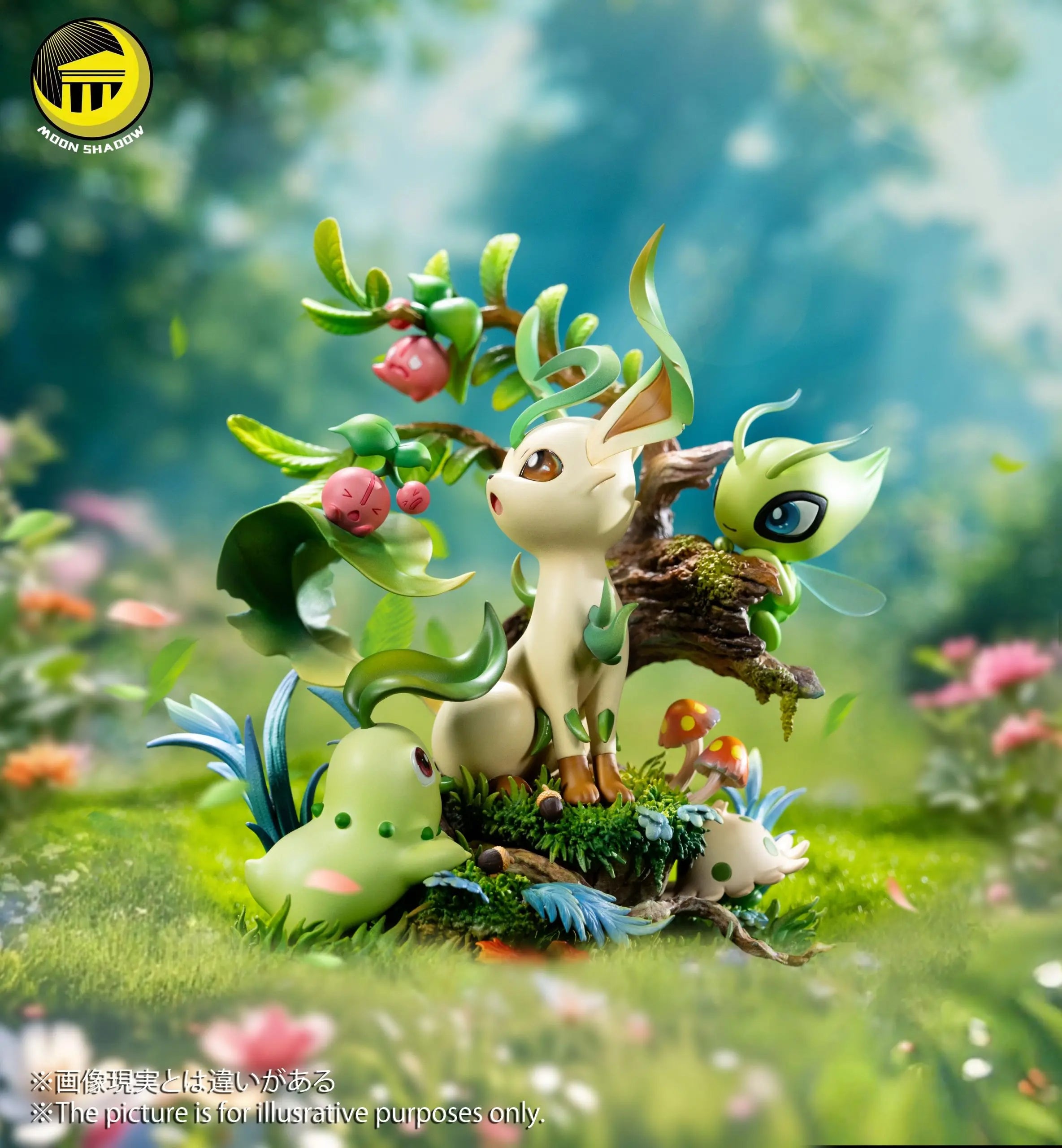 MoonShadow Studio - Pokémon Nature Series Leafeon & Celebi & Chikorita & Shroomish & Cherubi Natural Scene
