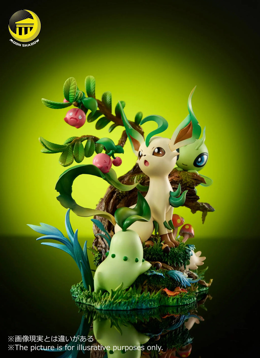MoonShadow Studio - Pokémon Nature Series Leafeon & Celebi & Chikorita & Shroomish & Cherubi Natural Scene