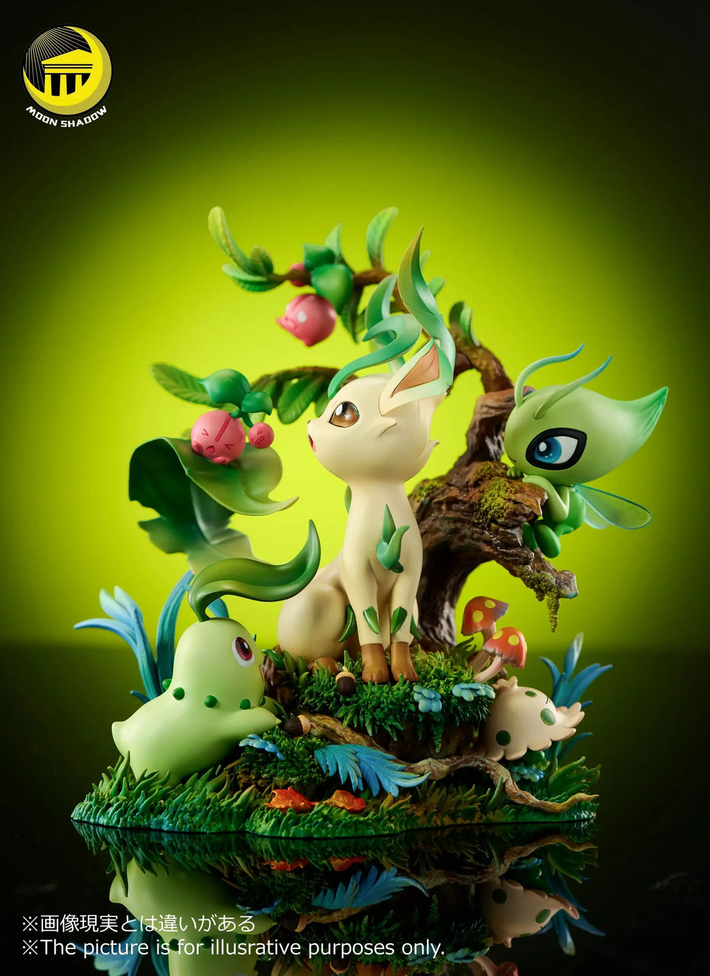 MoonShadow Studio - Pokémon Nature Series Leafeon & Celebi & Chikorita & Shroomish & Cherubi Natural Scene