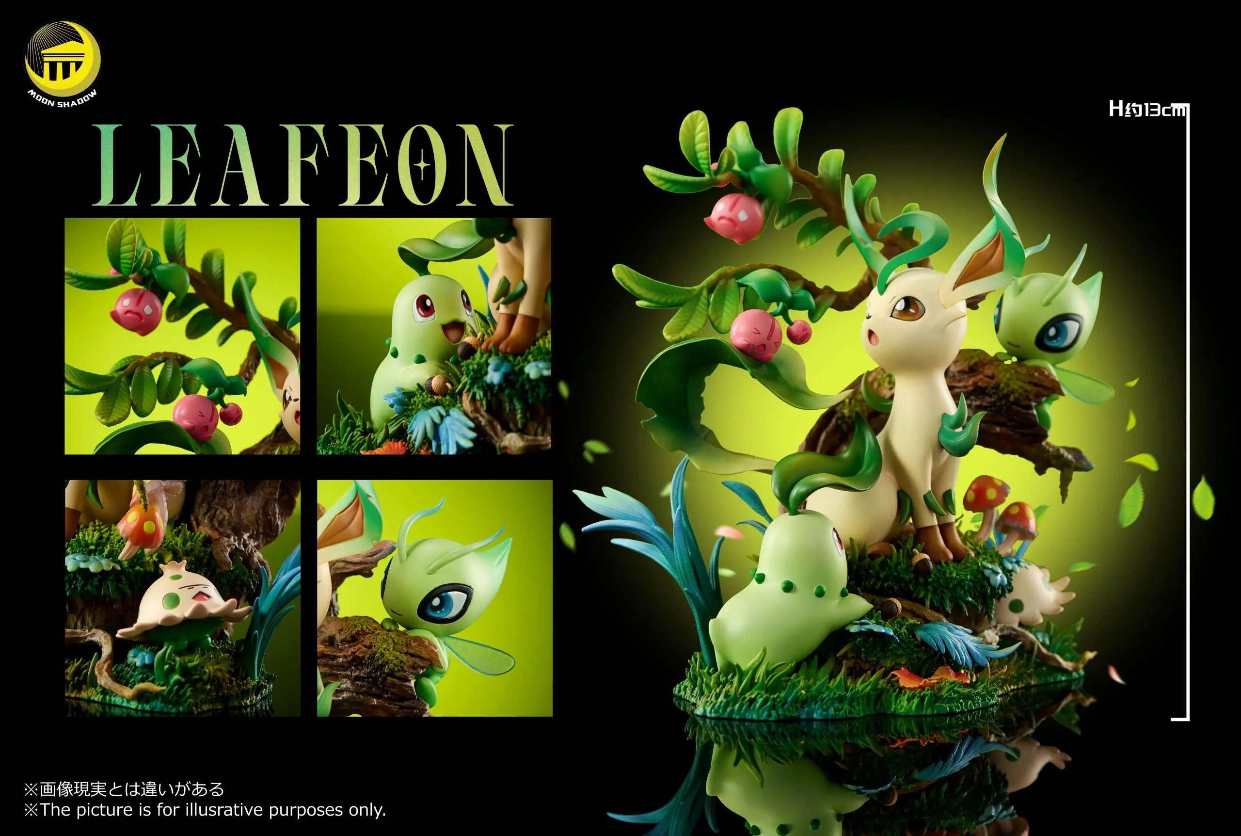 MoonShadow Studio - Pokémon Nature Series Leafeon & Celebi & Chikorita & Shroomish & Cherubi Natural Scene