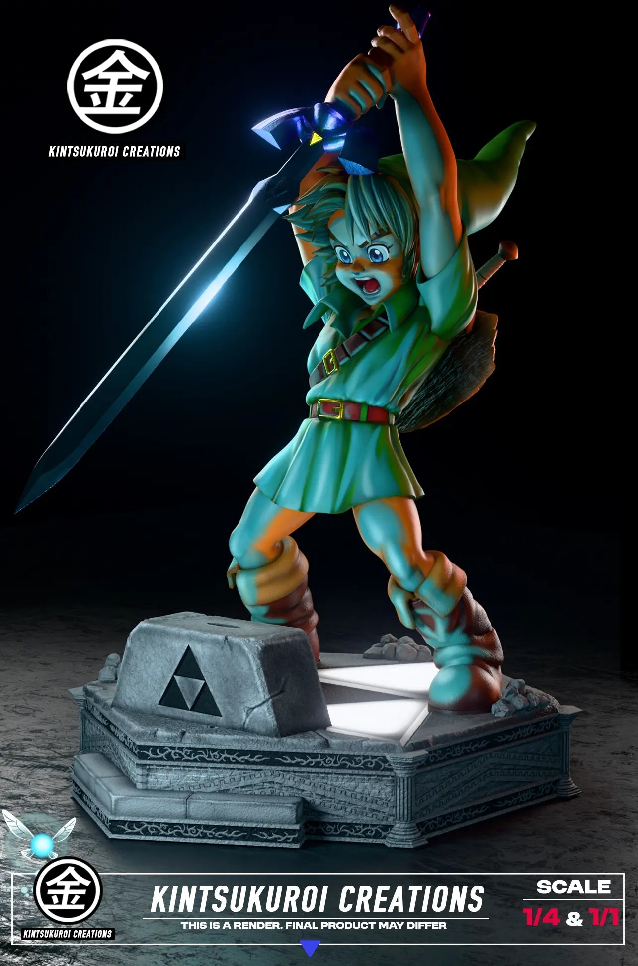 KINTSUKUROI CREATIONS Studio - The Legend of Zelda YOUNG LINK PULLING MASTER SWORD