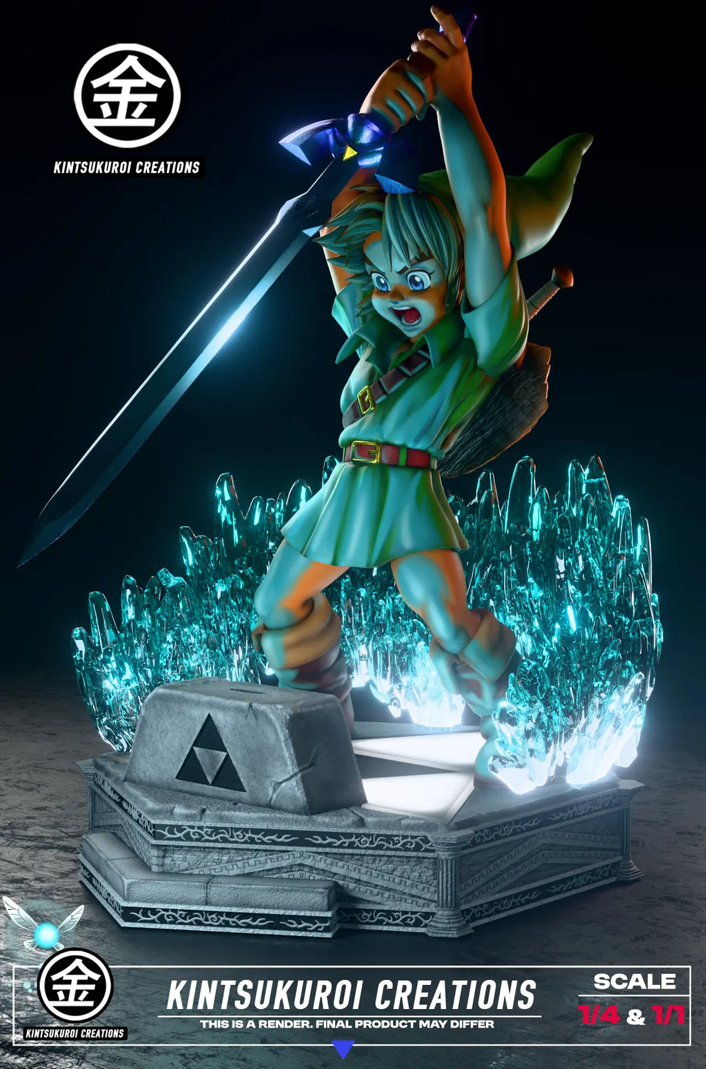 KINTSUKUROI CREATIONS Studio - The Legend of Zelda YOUNG LINK PULLING MASTER SWORD