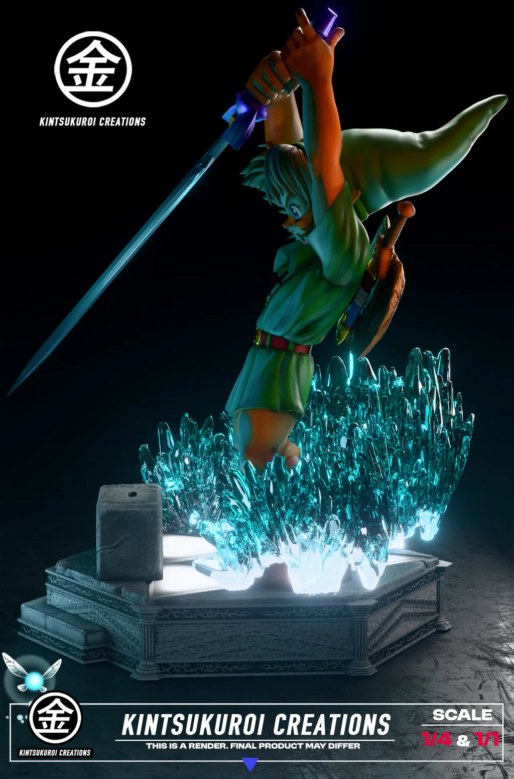 KINTSUKUROI CREATIONS Studio - The Legend of Zelda YOUNG LINK PULLING MASTER SWORD