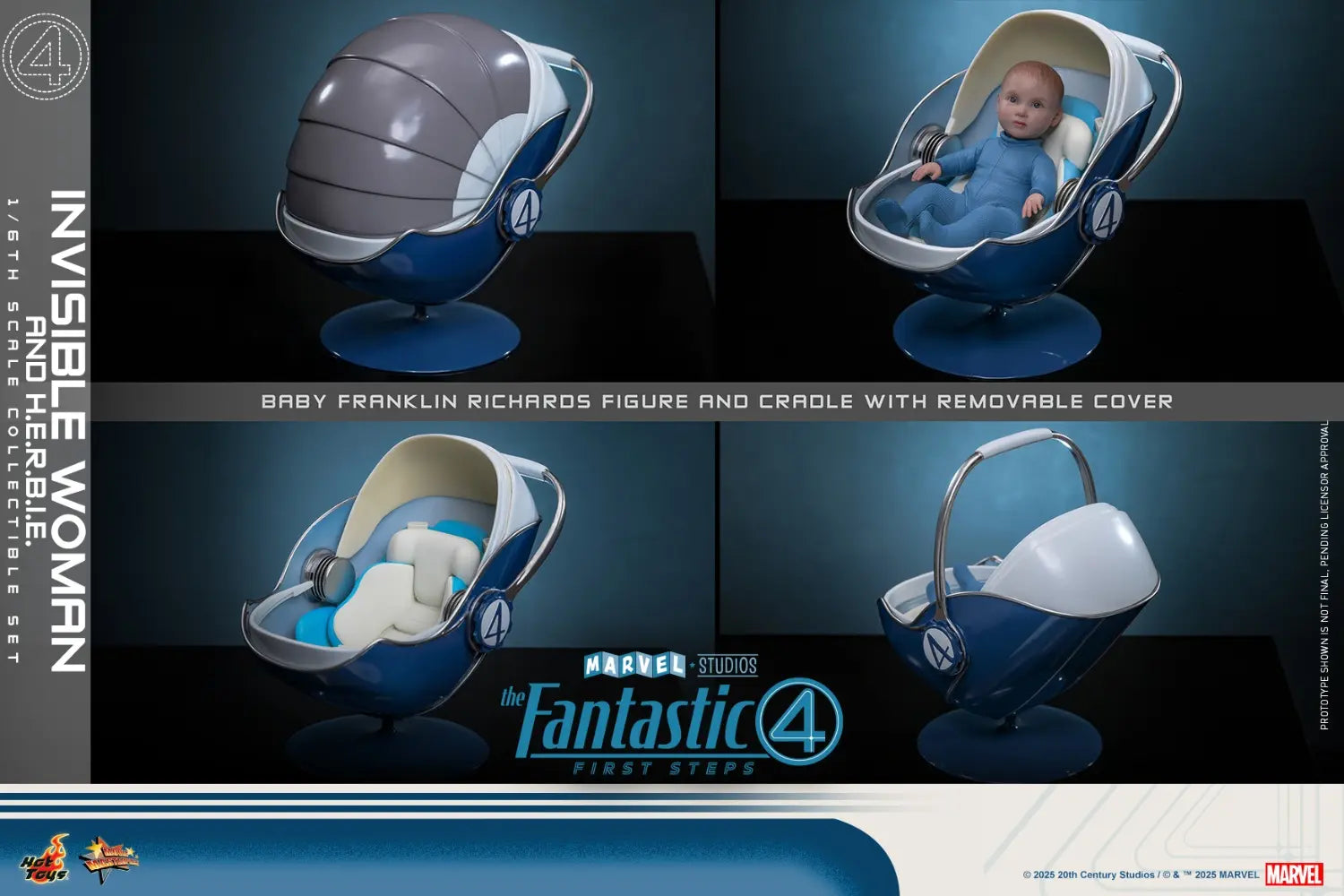 Hottoys - The Fantastic Four: First Steps Invisible Woman and H.E.R.B.I.E. 1/6th scale Collectible Figure Set MMS823 MMS824 (Licensed)