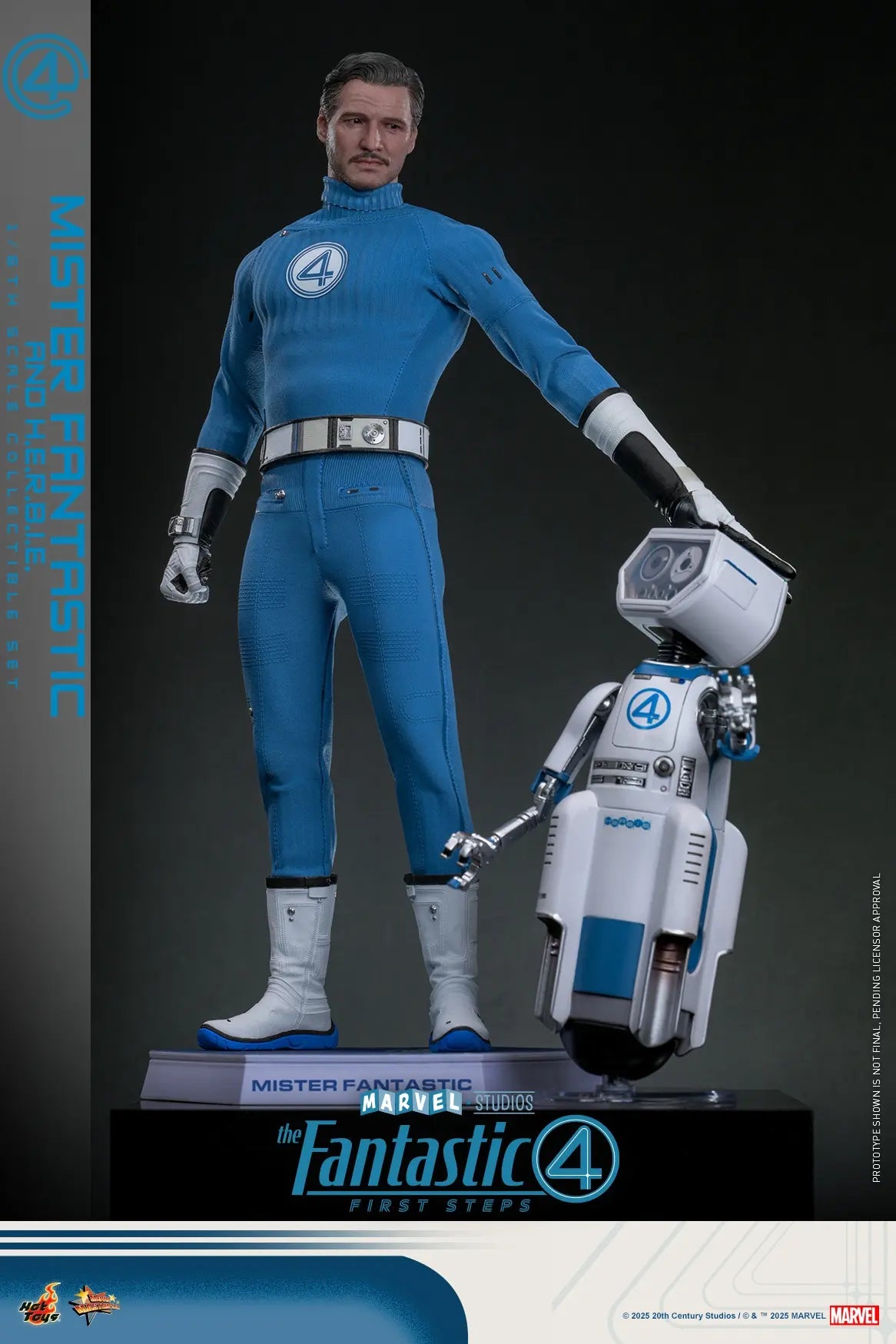 Hottoys - The Fantastic Four: First Steps Mister Fantastic and H.E.R.B.I.E. 1/6th scale Collectible Figure Set MMS821 MMS822 (Licensed)