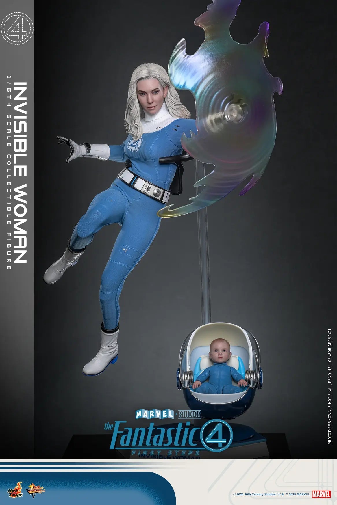 Hottoys - The Fantastic Four: First Steps Invisible Woman and H.E.R.B.I.E. 1/6th scale Collectible Figure Set MMS823 MMS824 (Licensed)