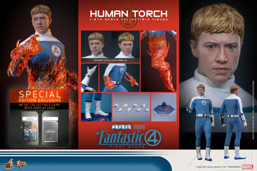 HOTTOYS - The Fantastic Four: First Steps 1/6 Scale Human Torch Collectible Figure (Licensed)