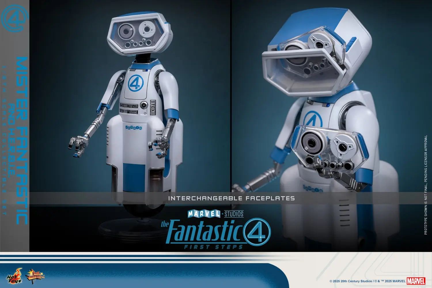 Hottoys - The Fantastic Four: First Steps Mister Fantastic and H.E.R.B.I.E. 1/6th scale Collectible Figure Set MMS821 MMS822 (Licensed)