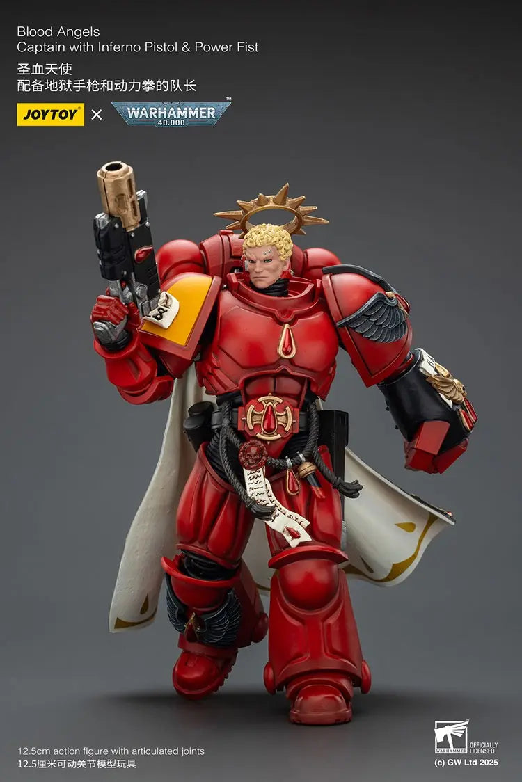 JOYTOY - Blood Angels Captain with Inferno Pistol & Power Fist JT01796 (Licensed)