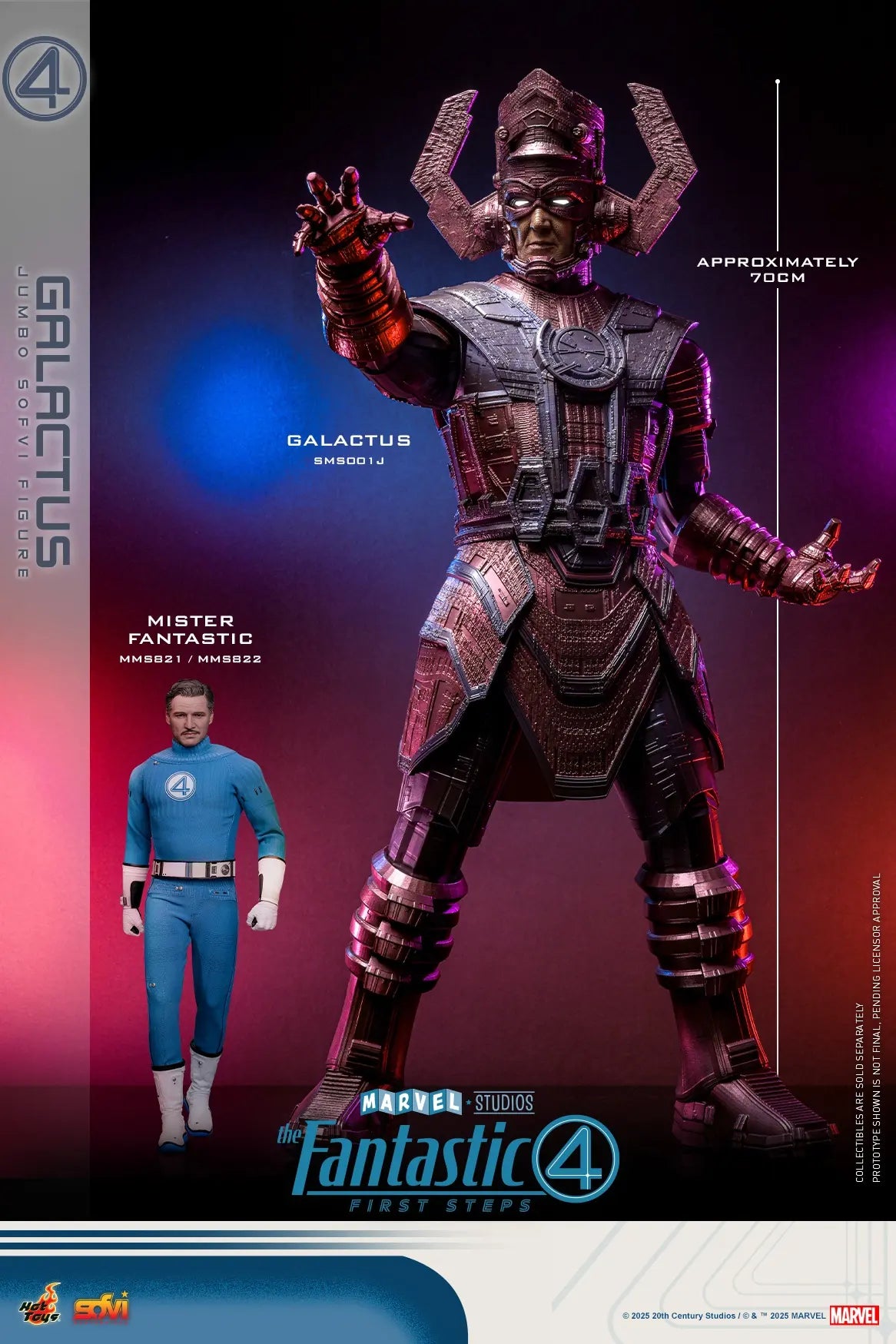 Hottoys - The Fantastic Four: First Steps Galactus Jumbo Sofvi Figure & The Thing 1/6th scale Collectible Figure SMS001J MMS813 (Licensed)