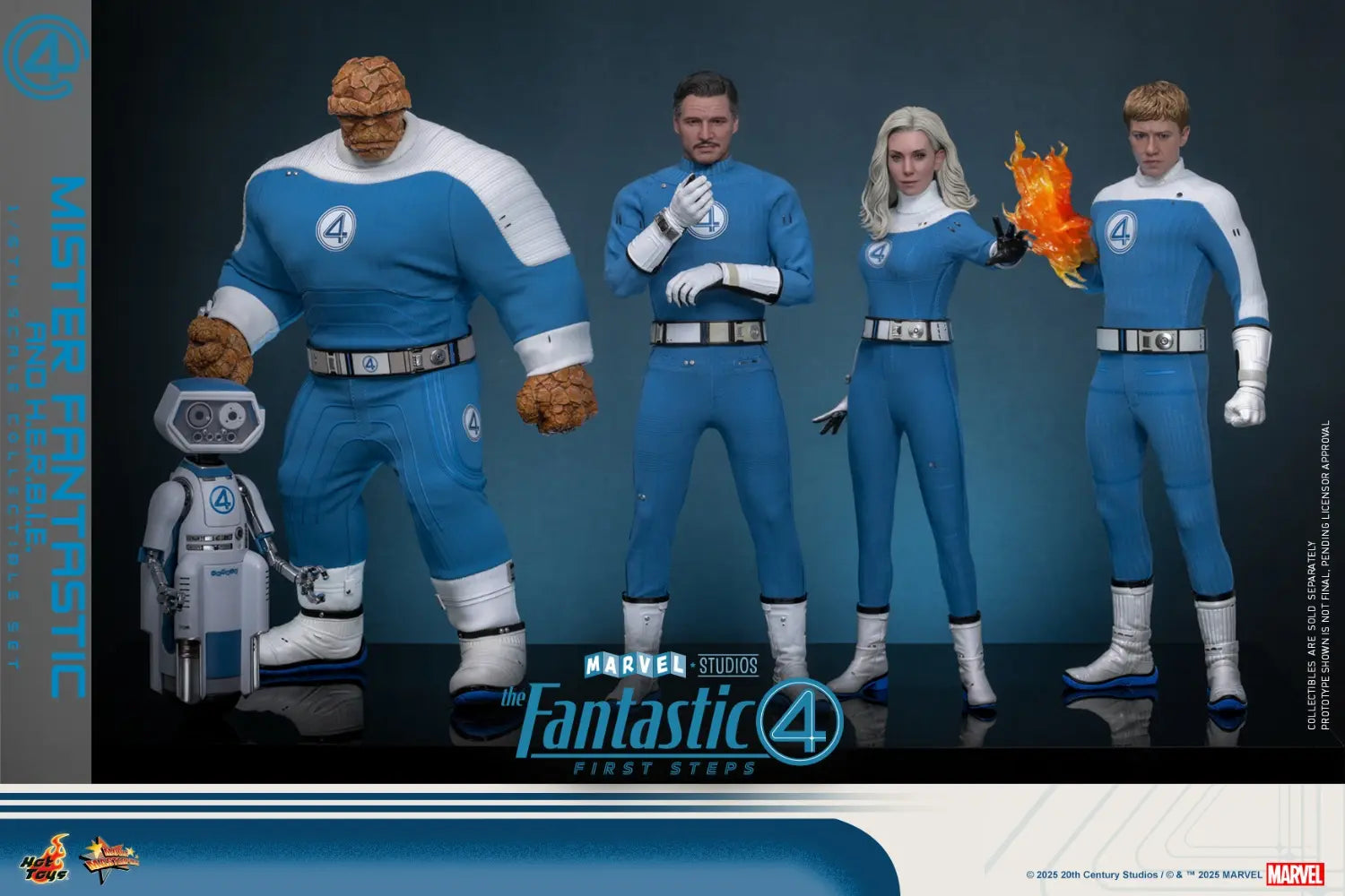 Hottoys - The Fantastic Four: First Steps Mister Fantastic and H.E.R.B.I.E. 1/6th scale Collectible Figure Set MMS821 MMS822 (Licensed)