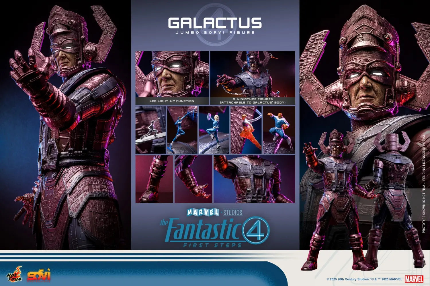 Hottoys - The Fantastic Four: First Steps Galactus Jumbo Sofvi Figure & The Thing 1/6th scale Collectible Figure SMS001J MMS813 (Licensed)