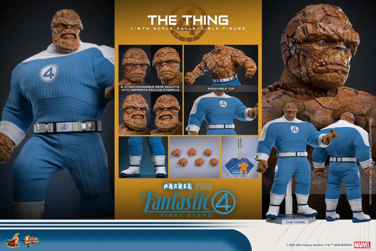 Hottoys - The Fantastic Four: First Steps Galactus Jumbo Sofvi Figure & The Thing 1/6th scale Collectible Figure SMS001J MMS813 (Licensed)