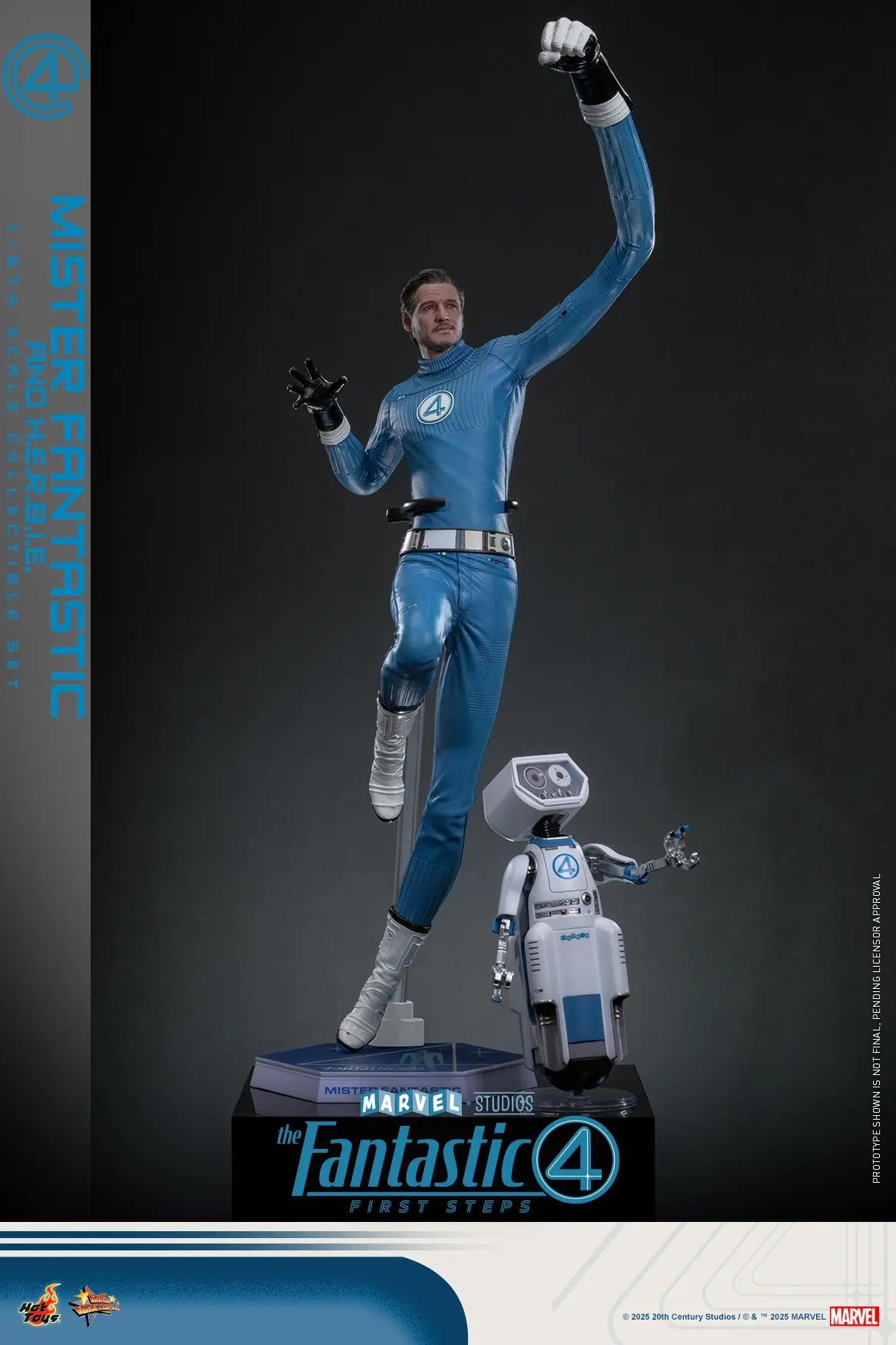 Hottoys - The Fantastic Four: First Steps Mister Fantastic and H.E.R.B.I.E. 1/6th scale Collectible Figure Set MMS821 MMS822 (Licensed)