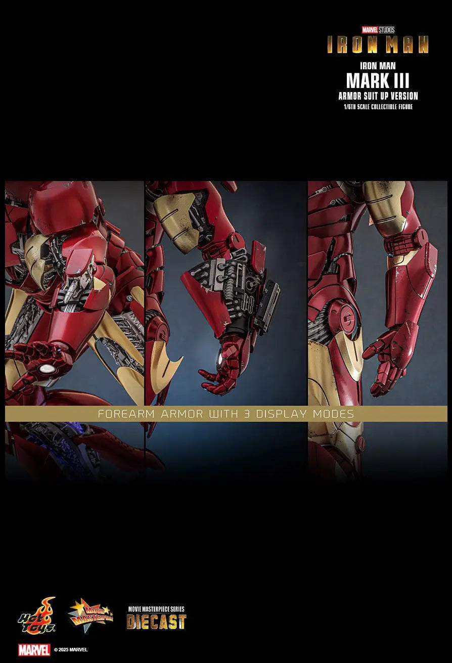 Hottoys - Iron Man Mark III (Armor Suit Up Version) 1/6th scale Collectible Figure MMS825D72 (Licensed)
