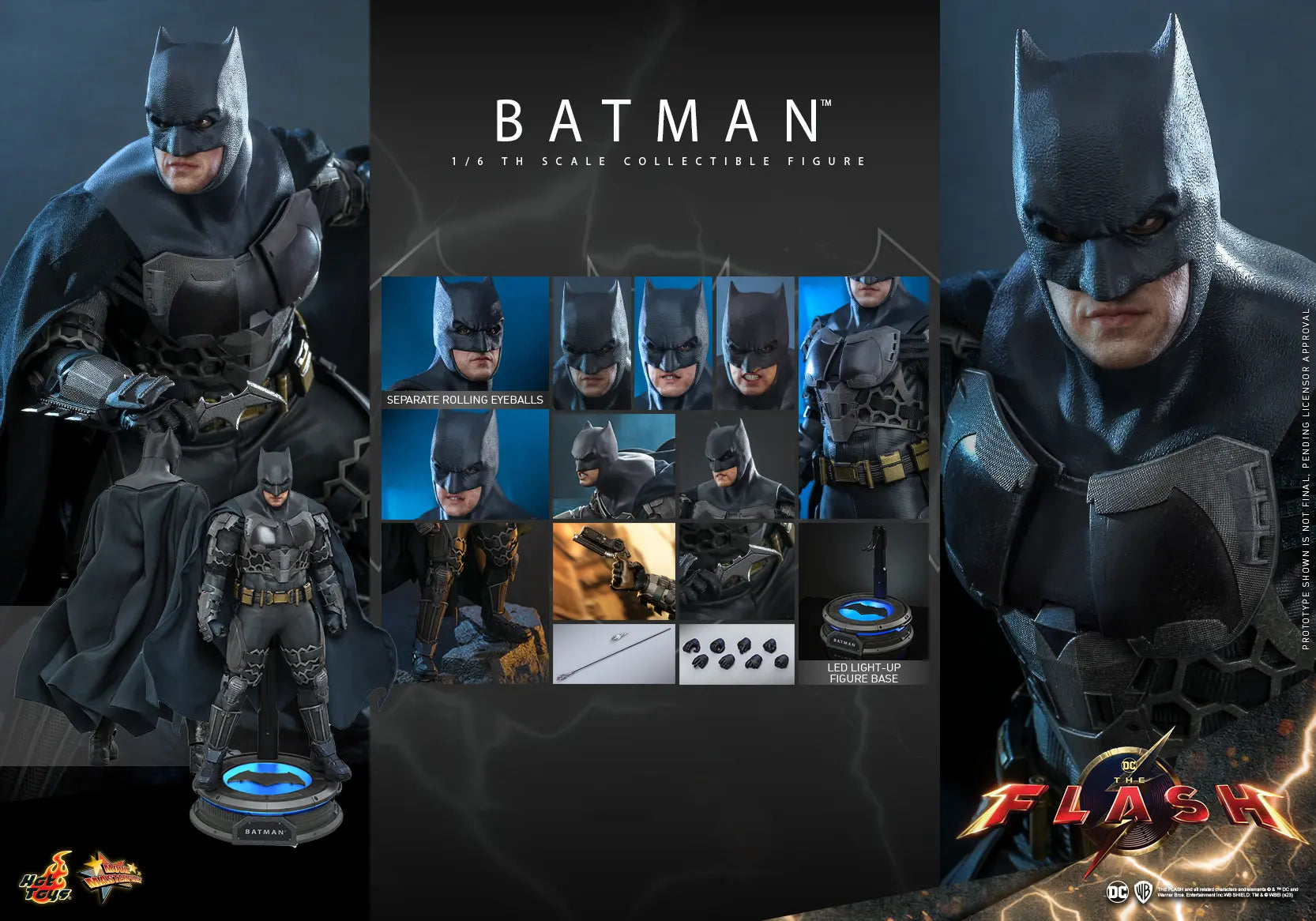 Hottoys - The Flash - Batman and Batcycle - 1/6th Scale MMS703 MMS704 MMS705 (Licensed)