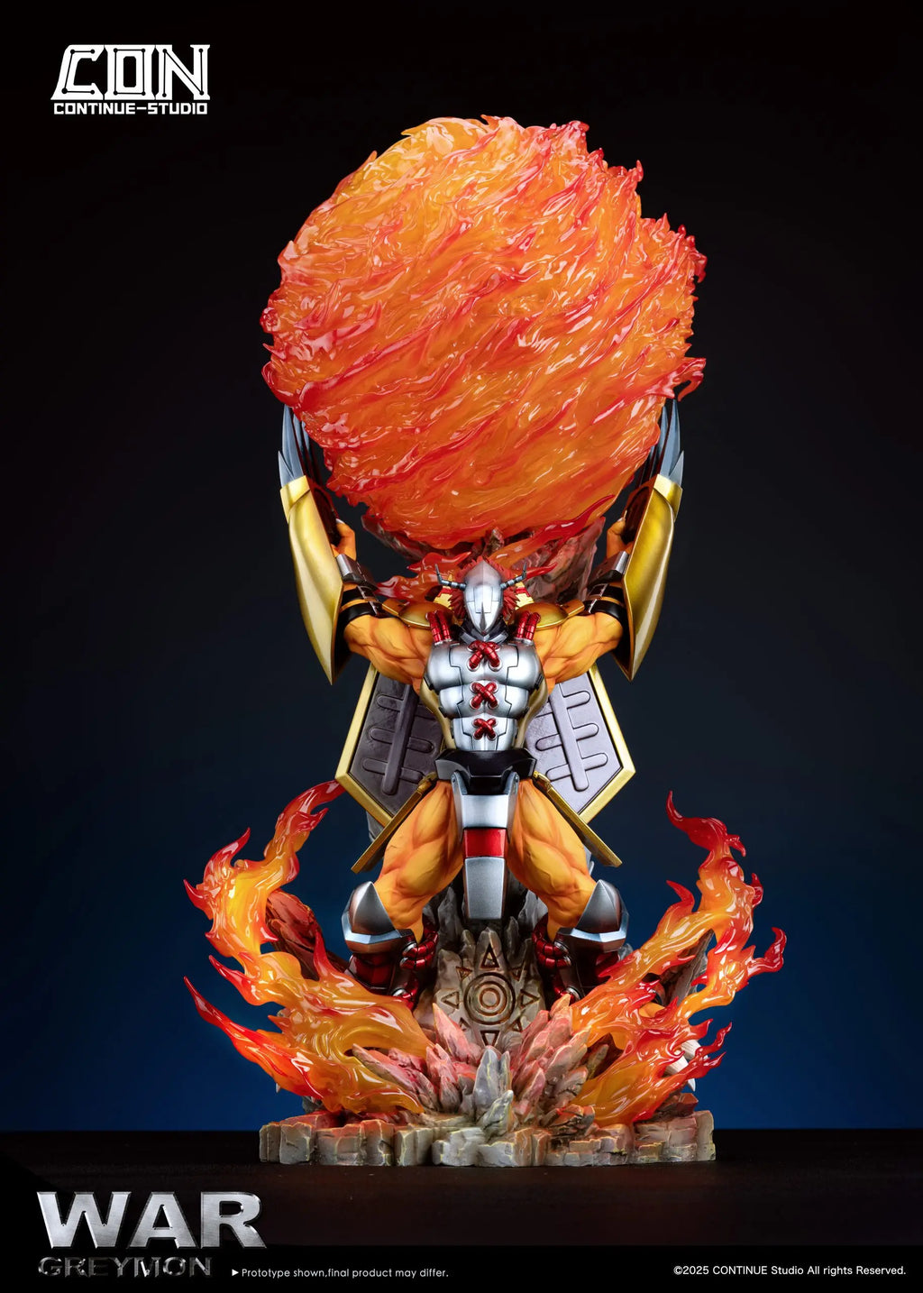 CONTINUE Studio - Digimon Light Sculpture Scene Series #1 War Greymon Gaia Energy Cannon
