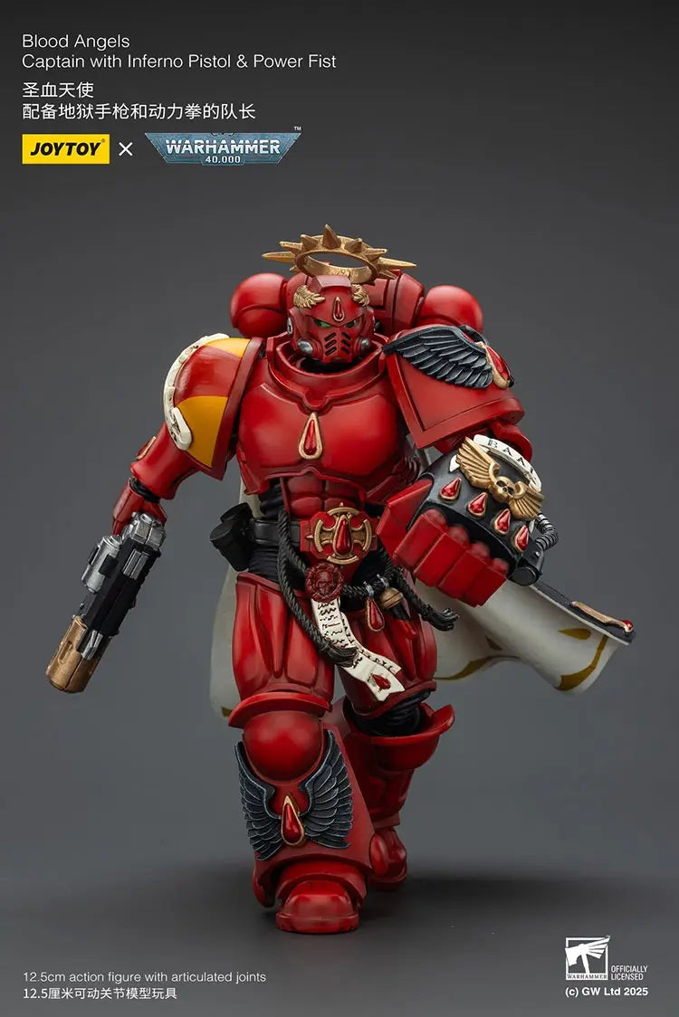 JOYTOY - Blood Angels Captain with Inferno Pistol & Power Fist JT01796 (Licensed)