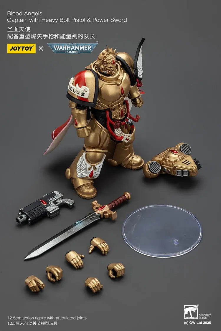 JOYTOY - Blood Angels Captain with Heavy Bolt Pistol & Power Sword JT01772 (Licensed)