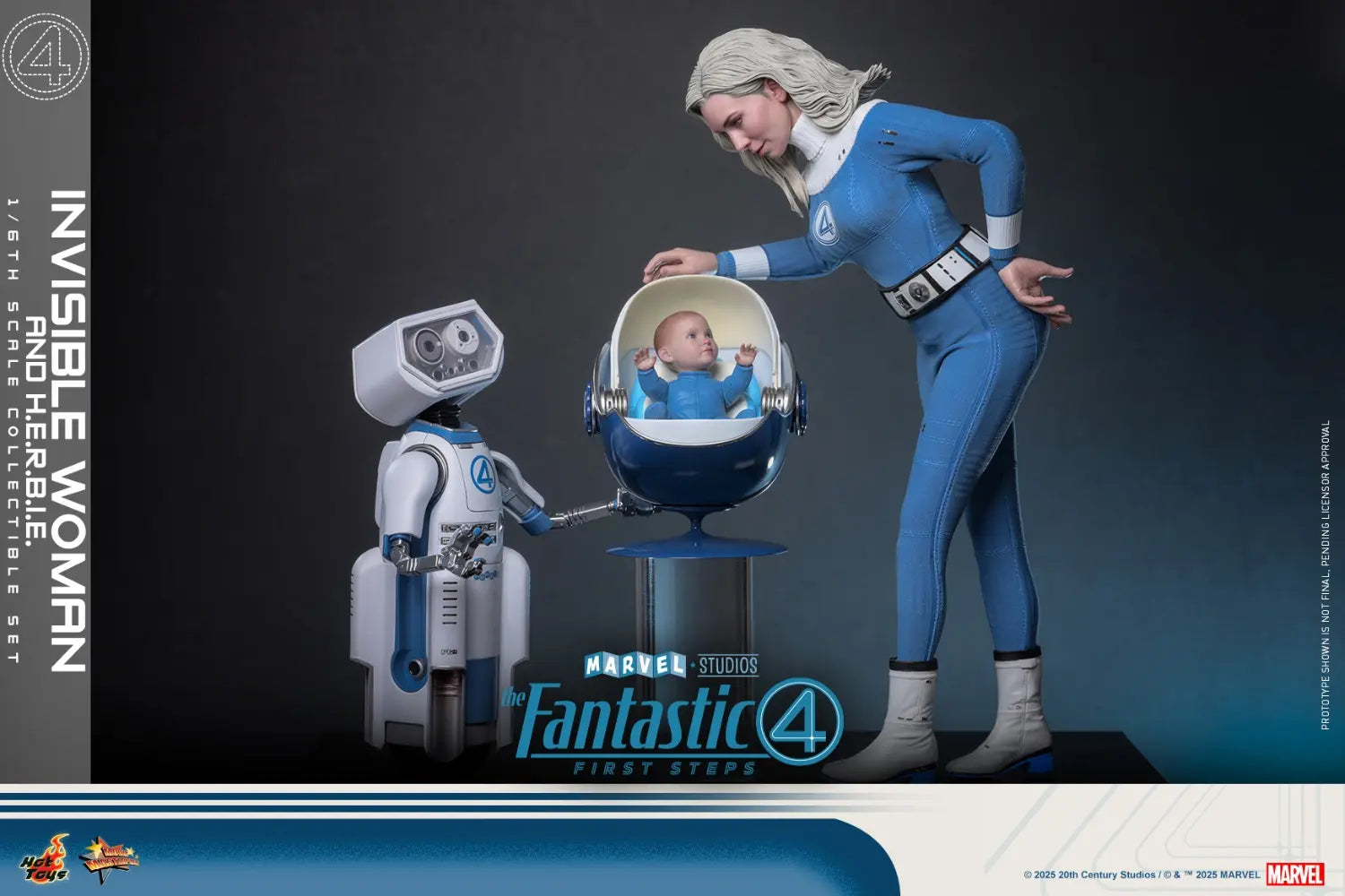 Hottoys - The Fantastic Four: First Steps Invisible Woman and H.E.R.B.I.E. 1/6th scale Collectible Figure Set MMS823 MMS824 (Licensed)