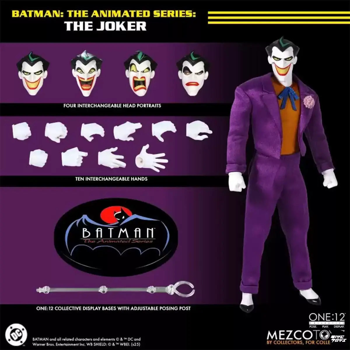 Mezco Studio - Batman 1/12 DC Animated Batman Joker Action Figure (Licensed)