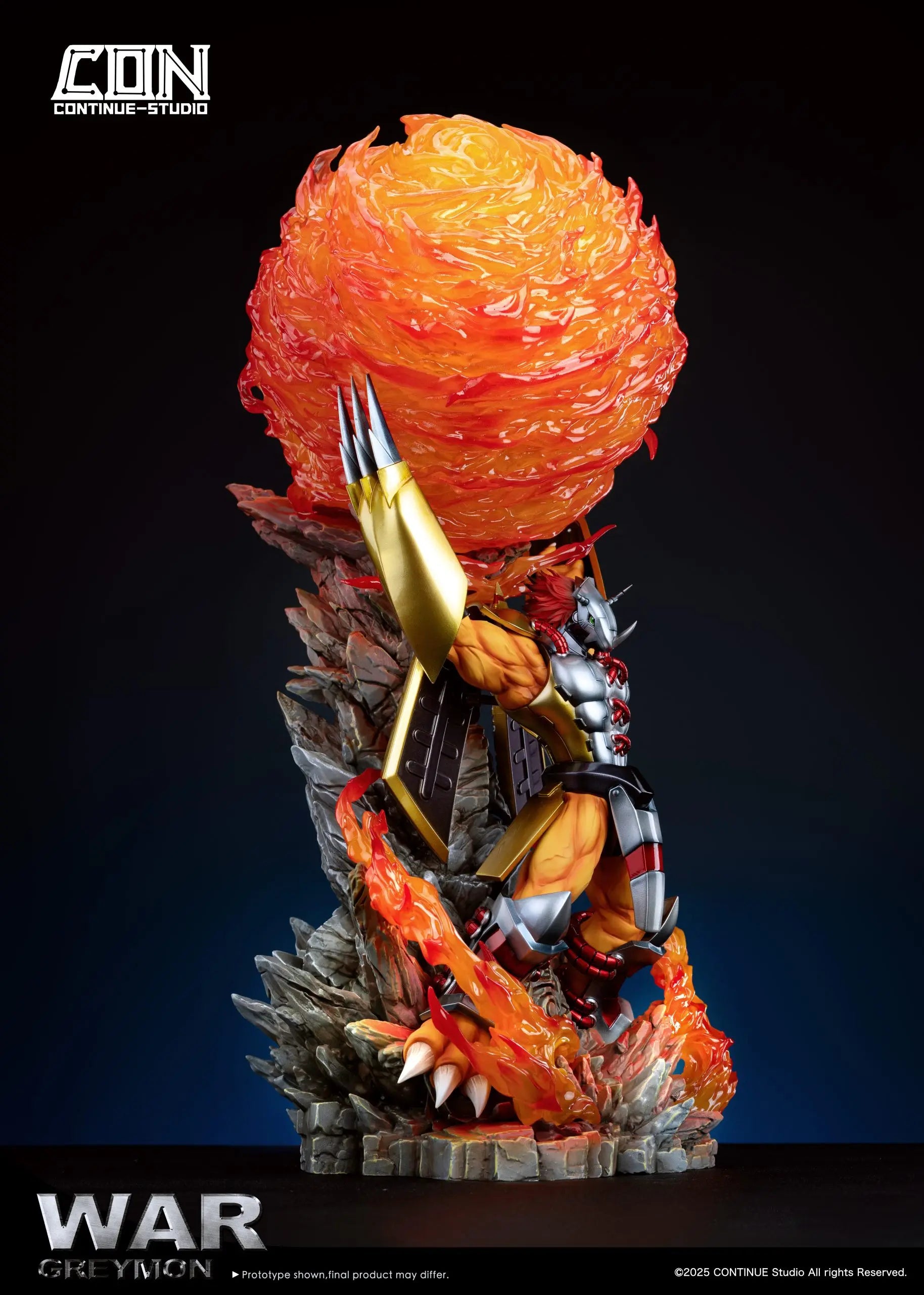 CONTINUE Studio - Digimon Light Sculpture Scene Series #1 War Greymon Gaia Energy Cannon